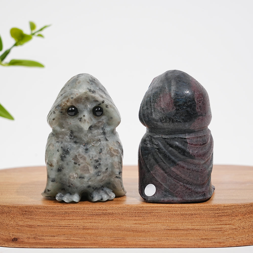 A Slightly Imperfect Natural Crystal Cute Hooded Owl
