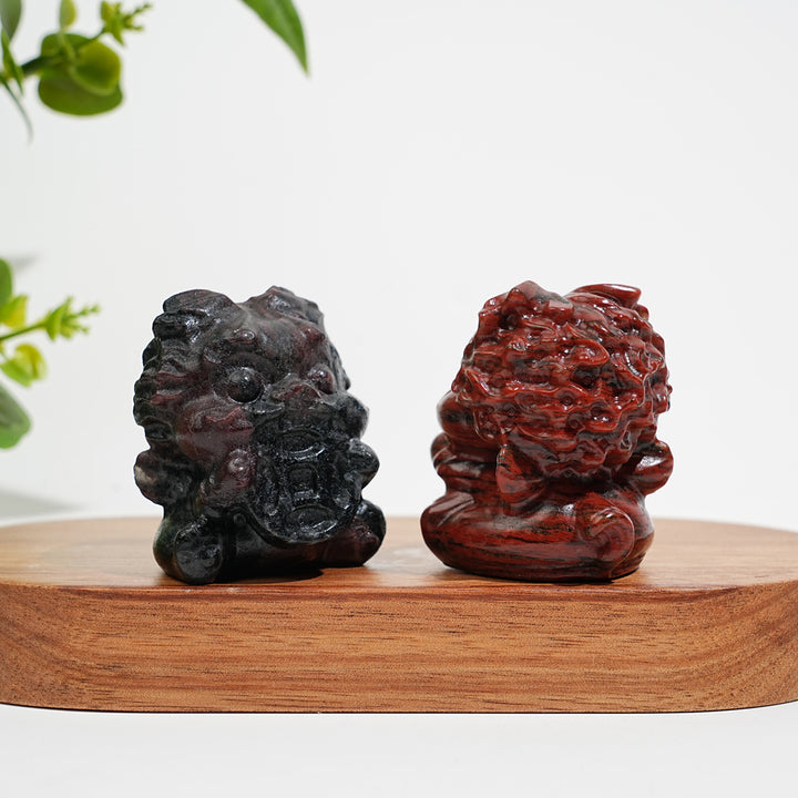 Natural Crystal Fortune Lion Dance Carving
