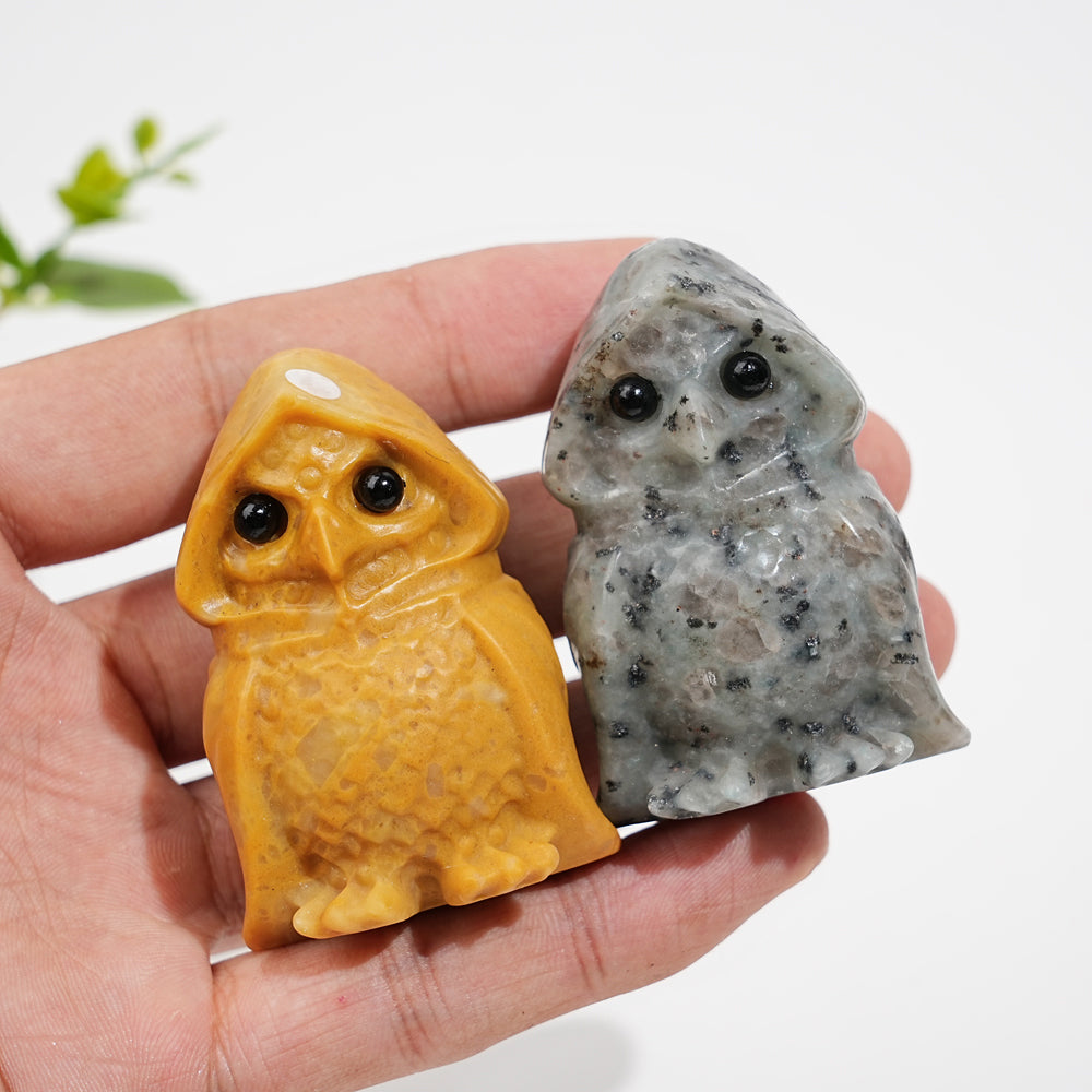 A Slightly Imperfect Natural Crystal Cute Hooded Owl