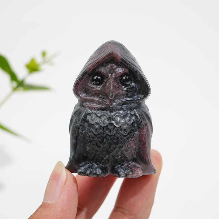 A Slightly Imperfect Natural Crystal Cute Hooded Owl