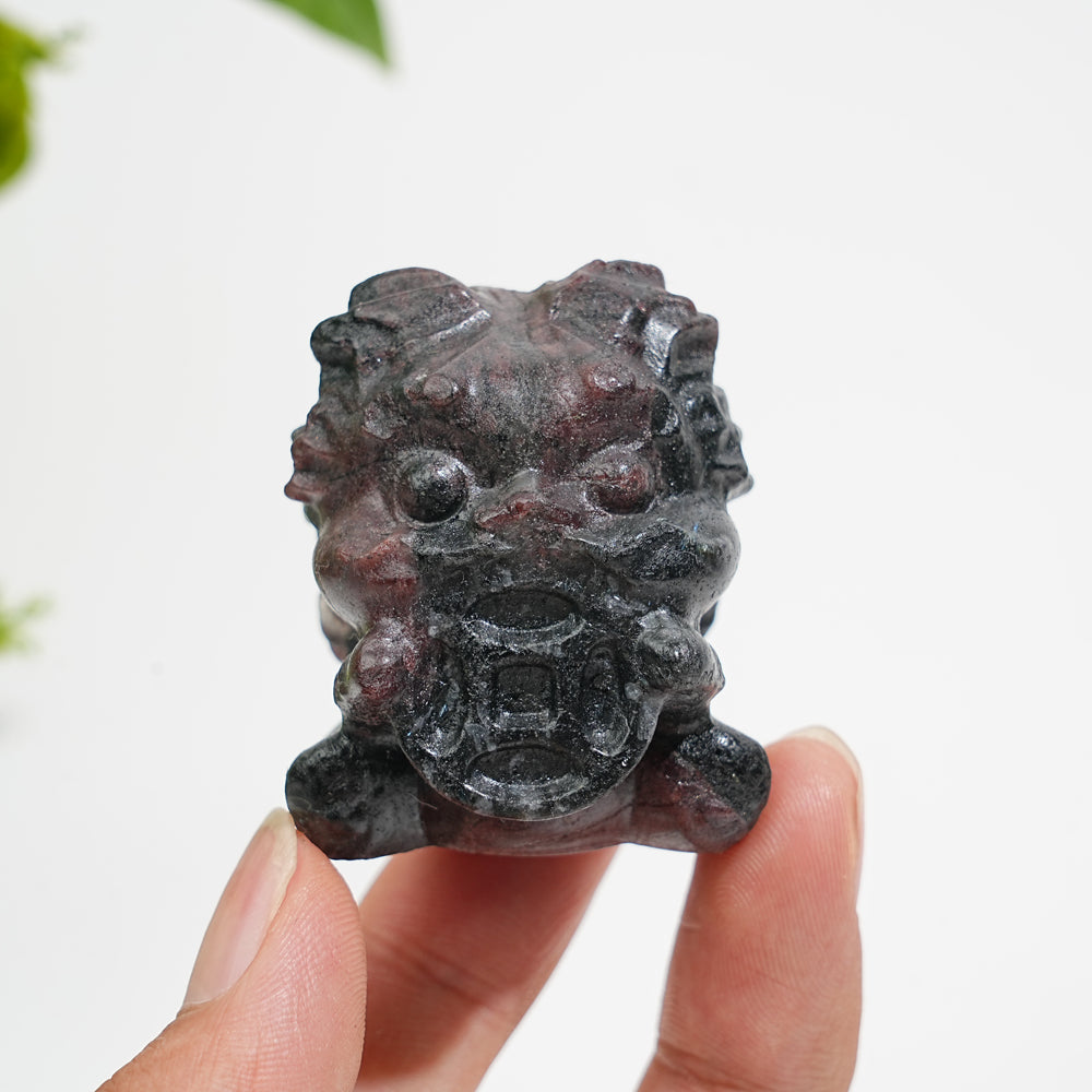 Natural Crystal Fortune Lion Dance Carving