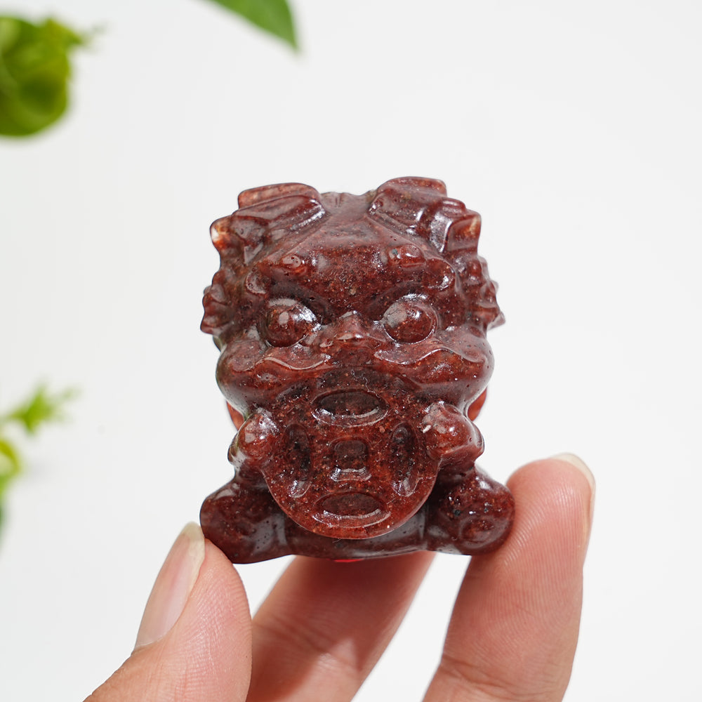 Natural Crystal Fortune Lion Dance Carving