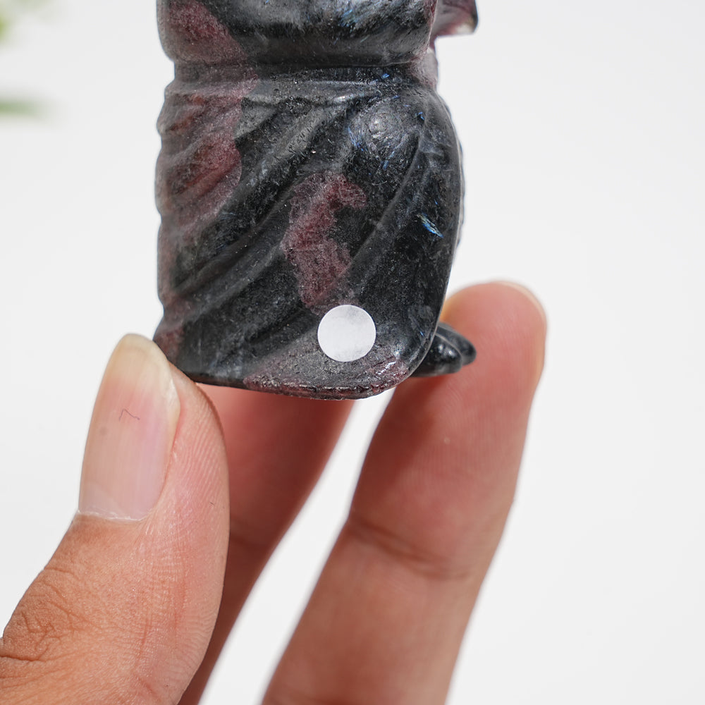 A Slightly Imperfect Natural Crystal Cute Hooded Owl