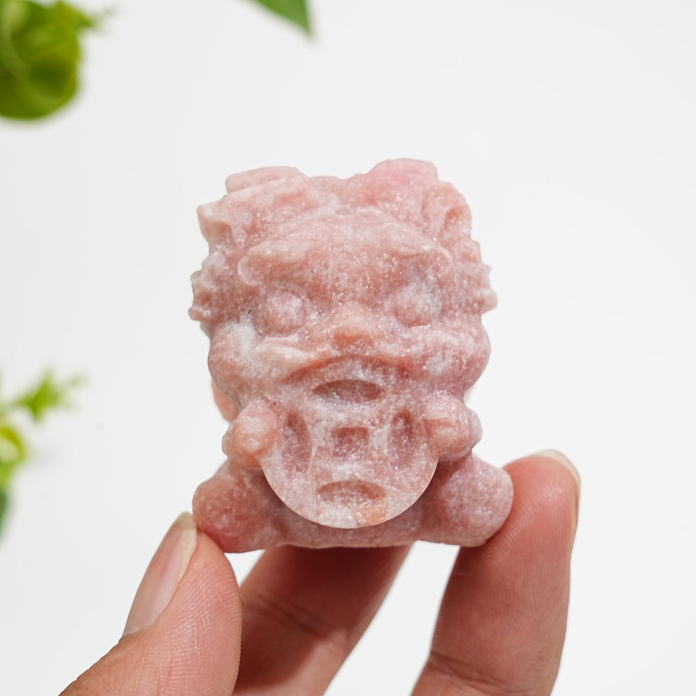 Natural Crystal Fortune Lion Dance Carving
