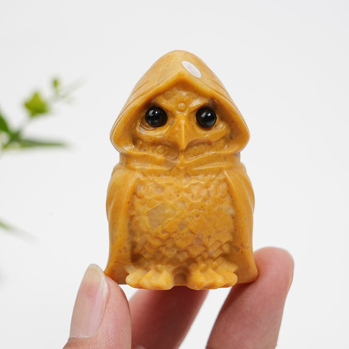A Slightly Imperfect Natural Crystal Cute Hooded Owl