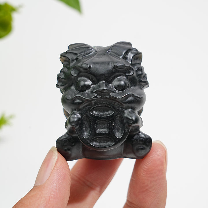 Natural Crystal Fortune Lion Dance Carving