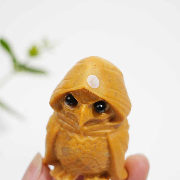 A Slightly Imperfect Natural Crystal Cute Hooded Owl