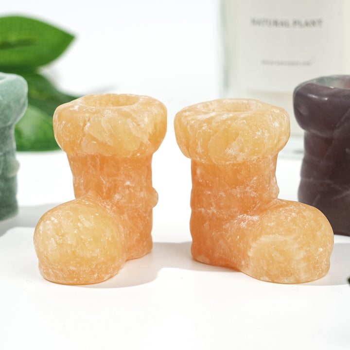 Natural Crystal Carving Christmas Boot