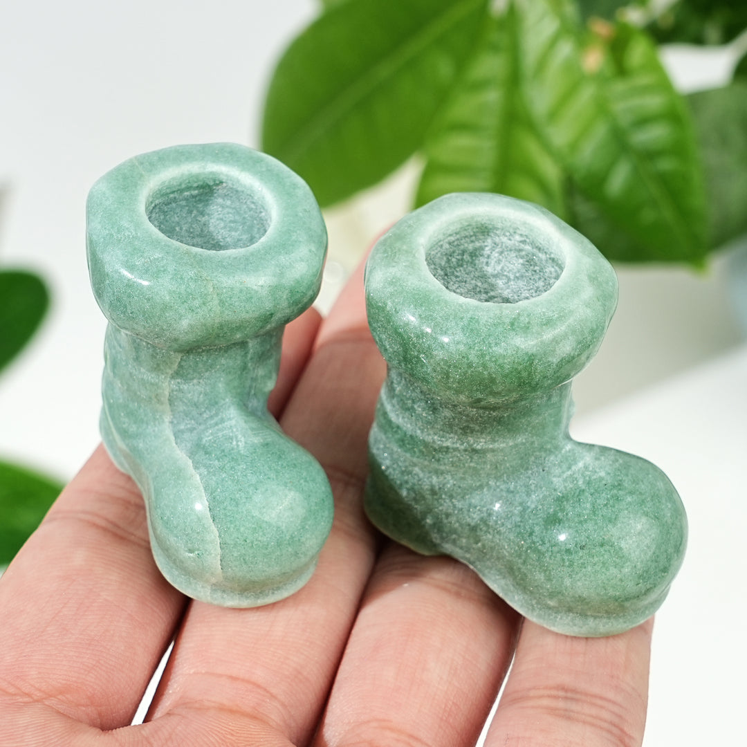 Natural Crystal Carving Christmas Boot