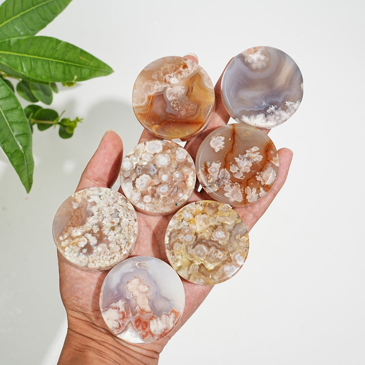 Natural Flower Agate Bracelet Core