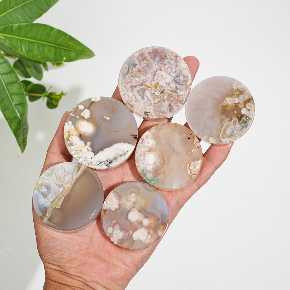 Natural Flower Agate Bracelet Core