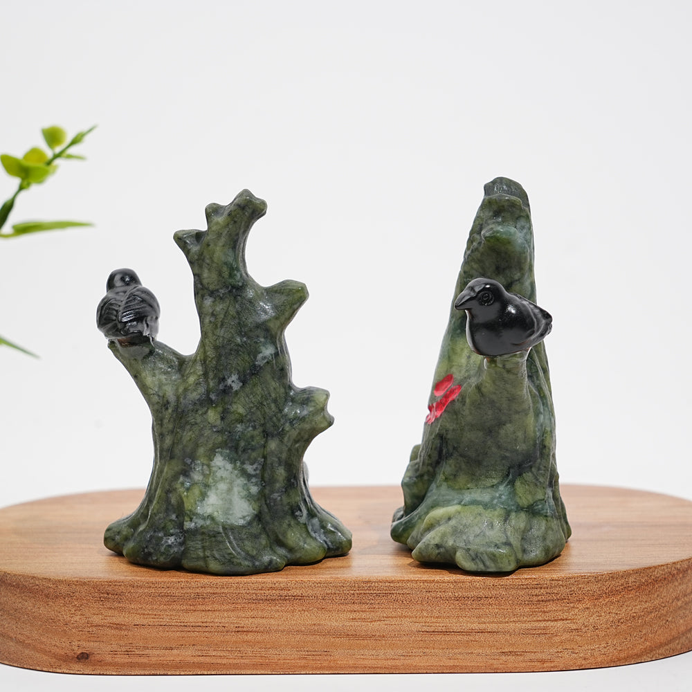 Natural Crystal Tree Spirit With Crow