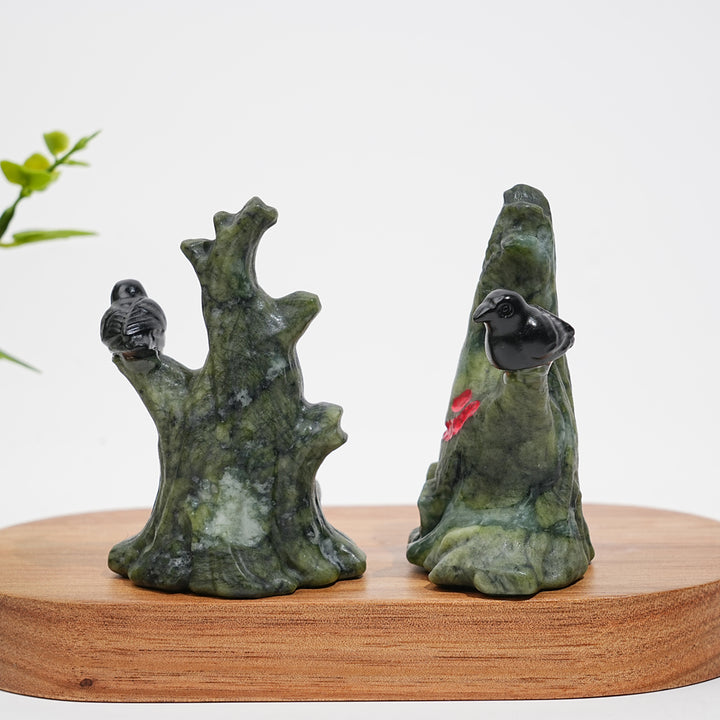 Natural Crystal Tree Spirit With Crow