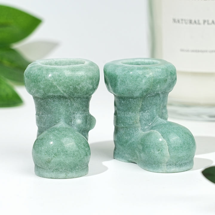 Natural Crystal Carving Christmas Boot