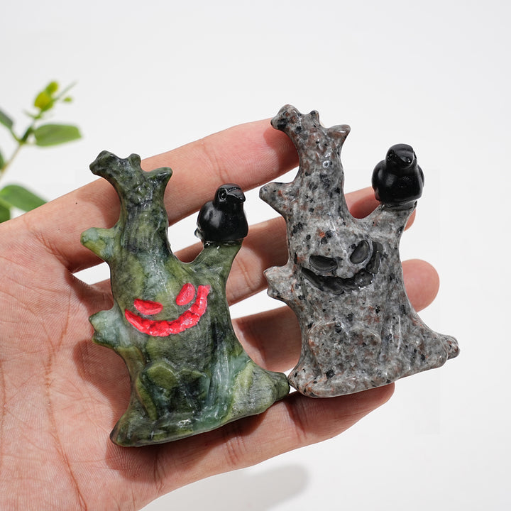 Natural Crystal Tree Spirit With Crow