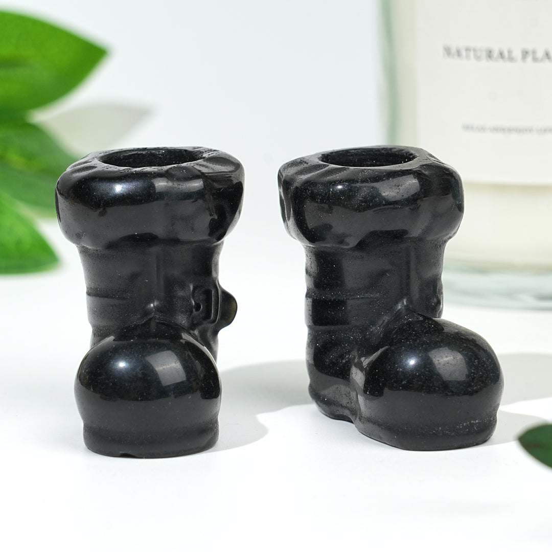 Natural Crystal Carving Christmas Boot