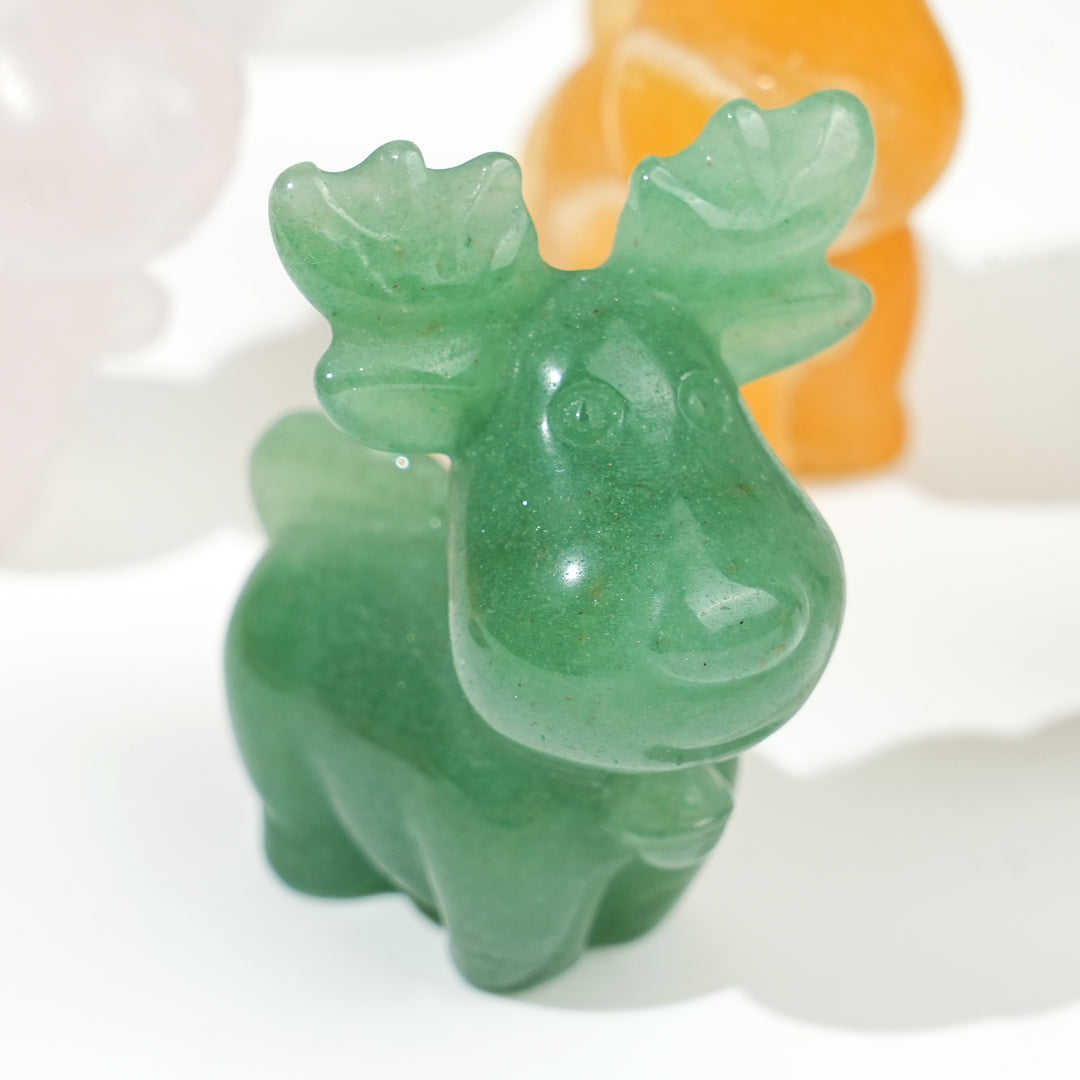 Natural Crystal Carving Christmas Deer