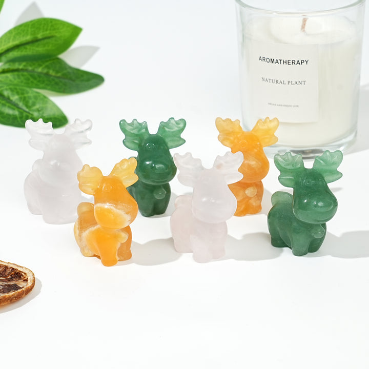 Natural Crystal Carving Christmas Deer