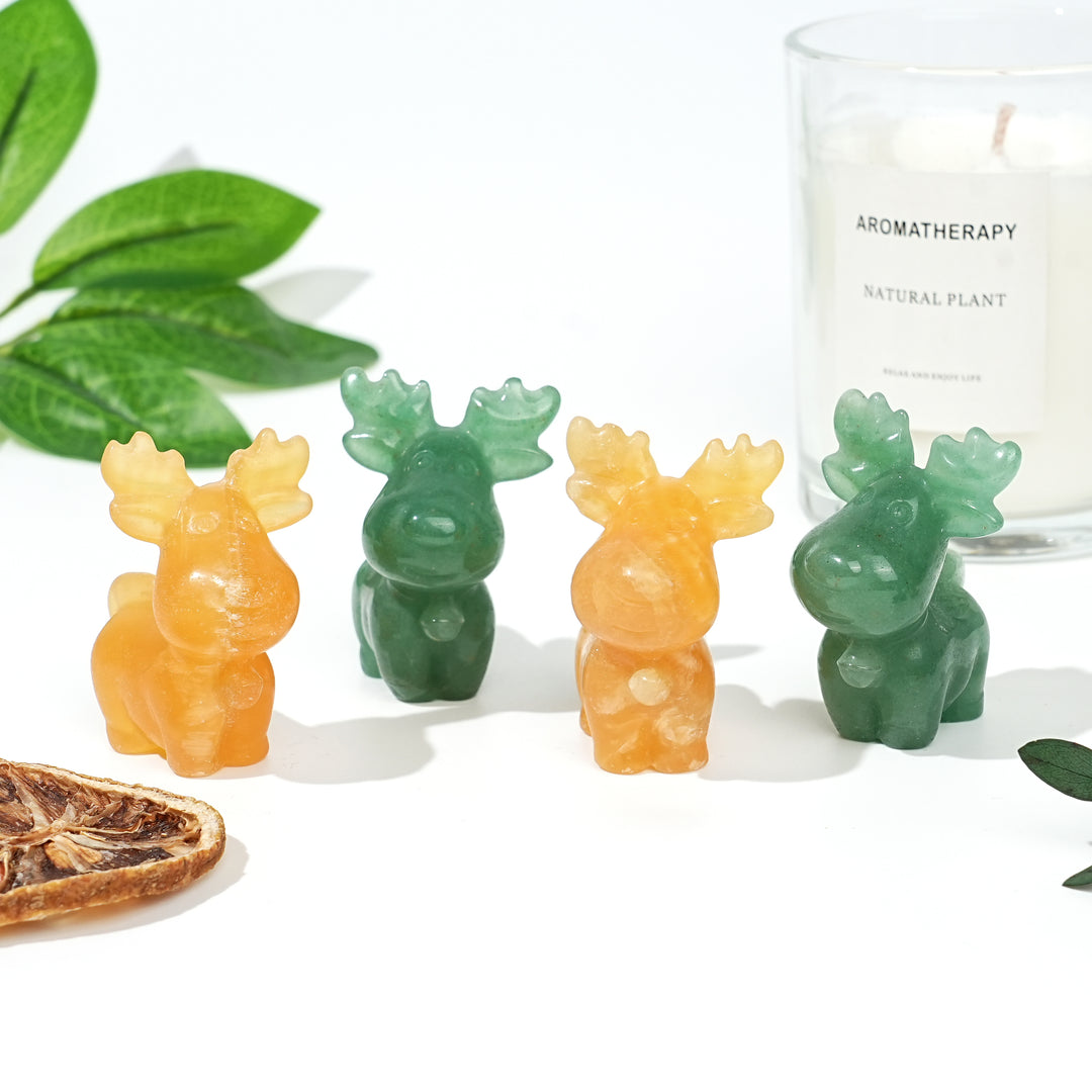 Natural Crystal Carving Christmas Deer