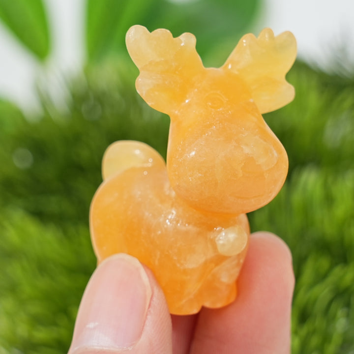 Natural Crystal Carving Christmas Deer