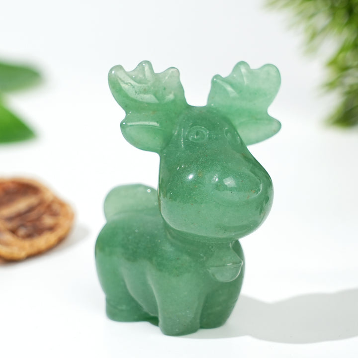 Natural Crystal Carving Christmas Deer