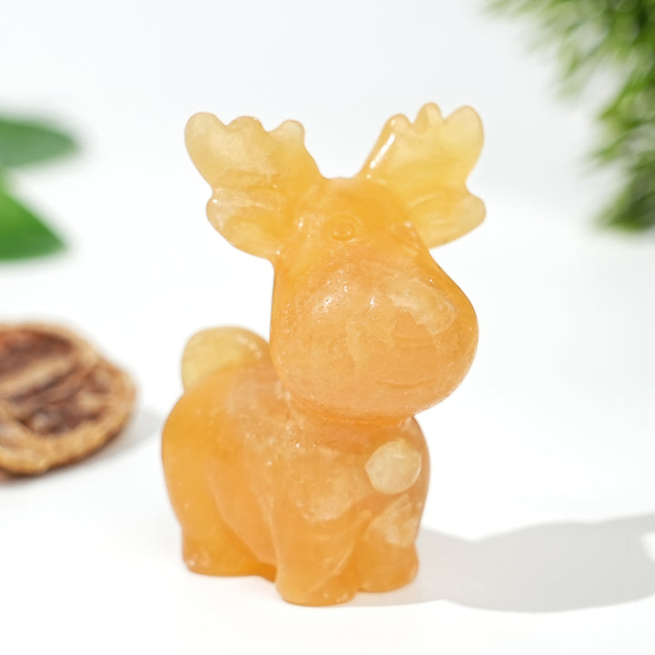 Natural Crystal Carving Christmas Deer
