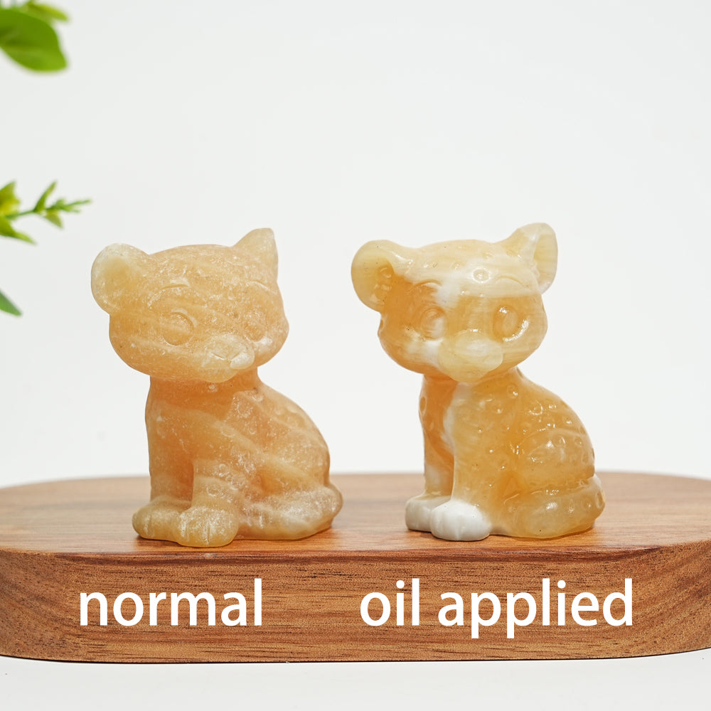 Natural Crystal Baby Leopard Carving