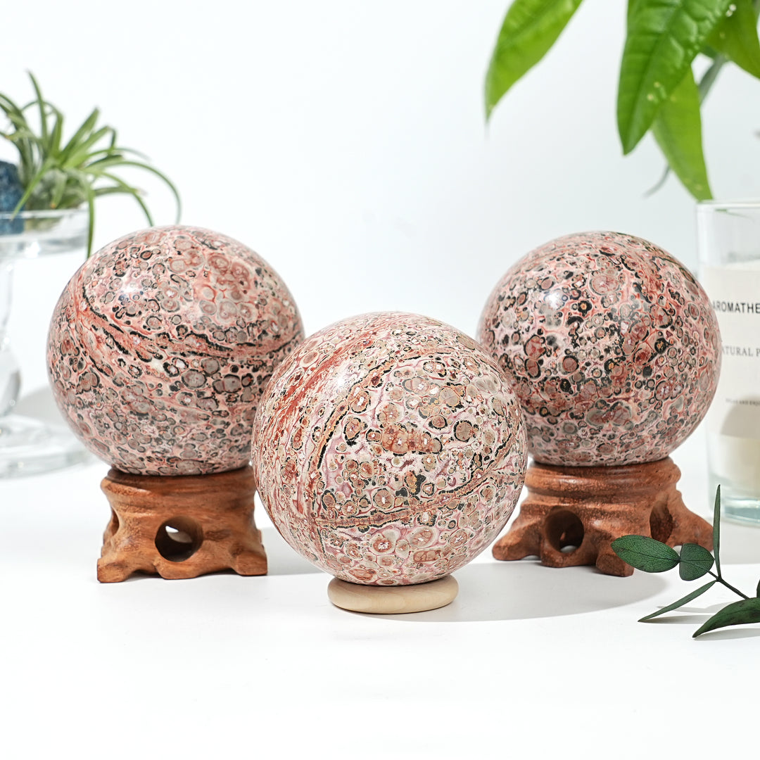 Natural Leopard Skin Jasper Sphere