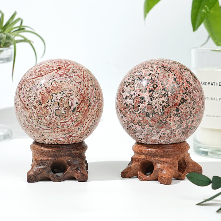 Natural Leopard Skin Jasper Sphere
