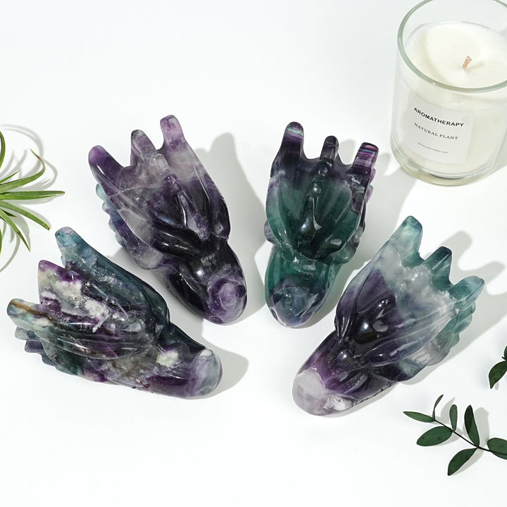 Natural Fluorite Dragon Skull