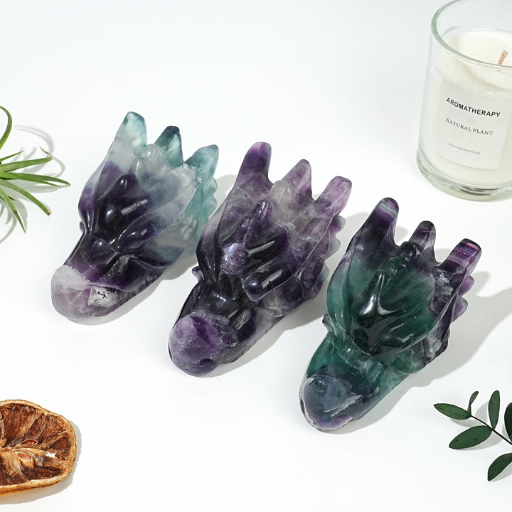 Natural Fluorite Dragon Skull
