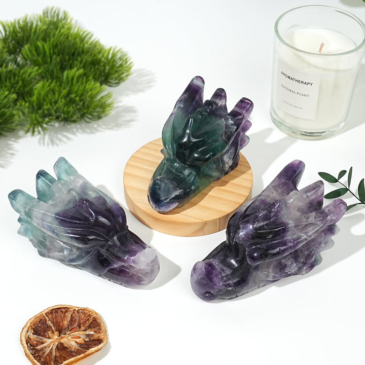 Natural Fluorite Dragon Skull