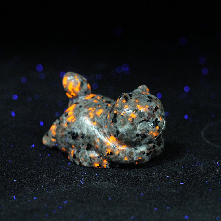 Natural Crystal Carving Chubby Coin Cat