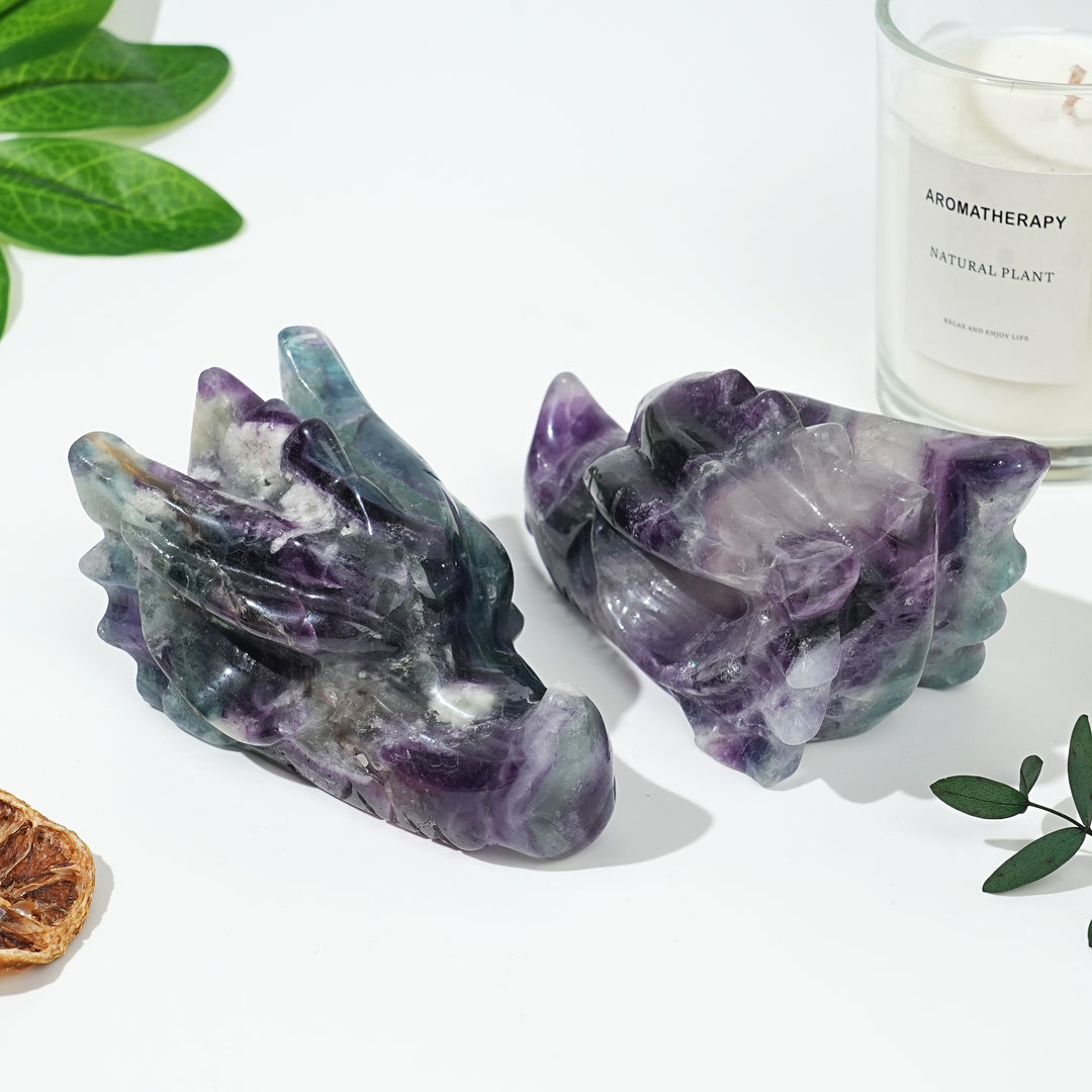 Natural Fluorite Dragon Skull