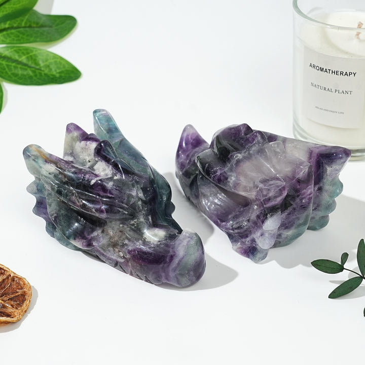 Natural Fluorite Dragon Skull