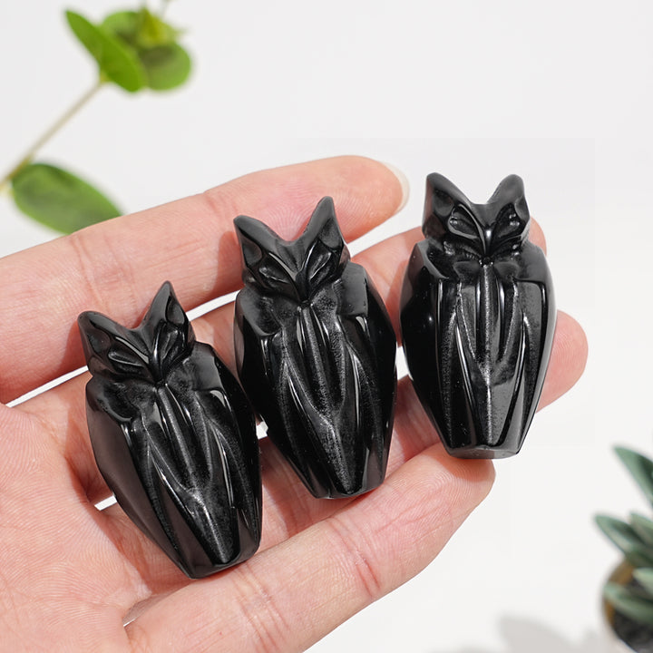 Natural Obsidian Bat