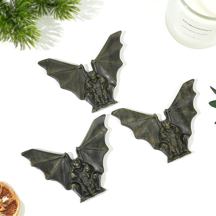 Natural Carving Golden Obsidian Gargoyle