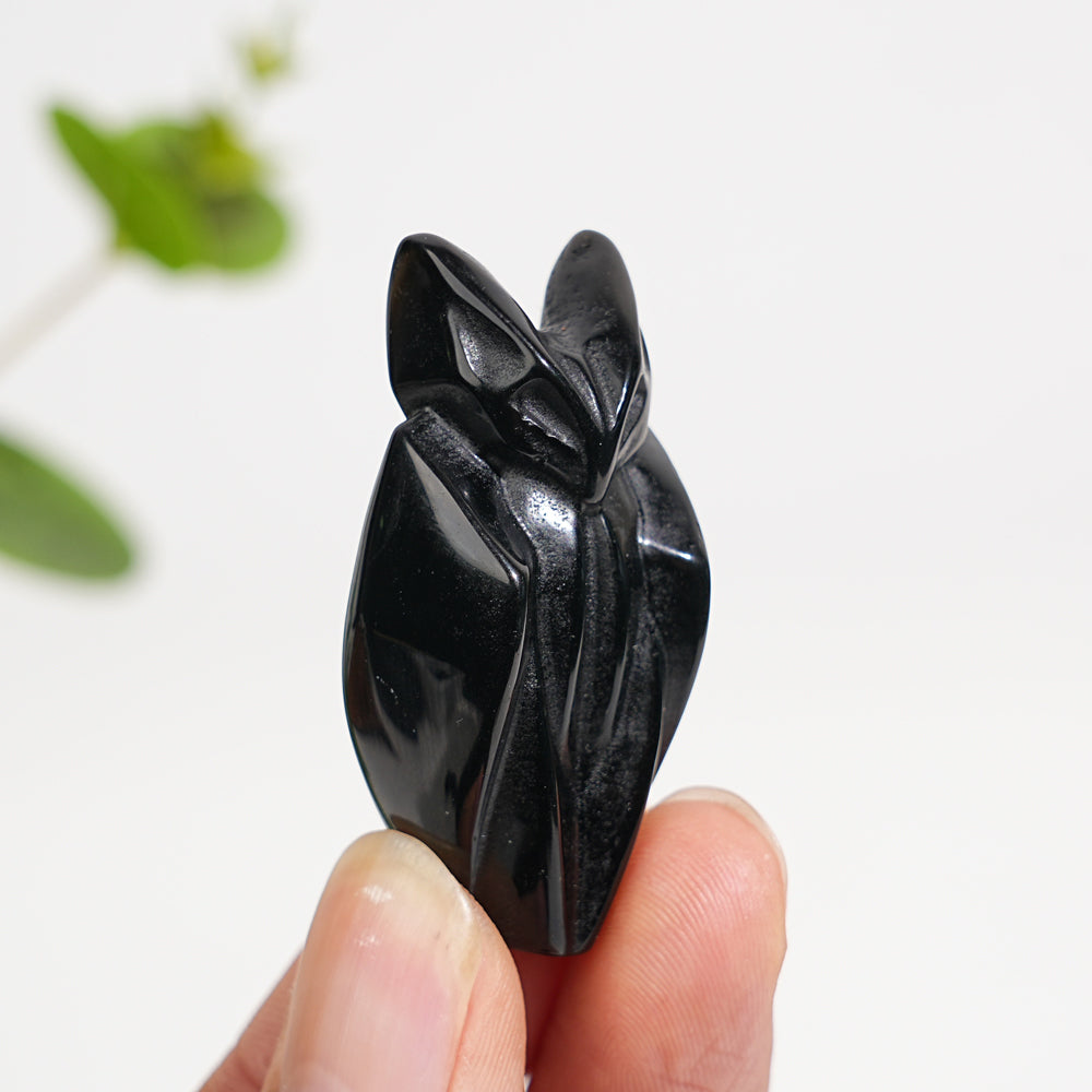 Natural Obsidian Bat
