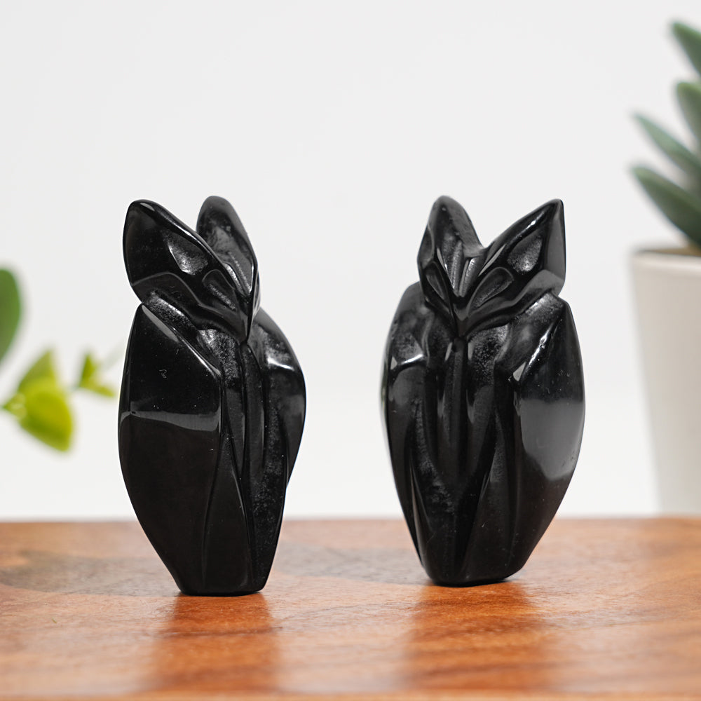 Natural Obsidian Bat