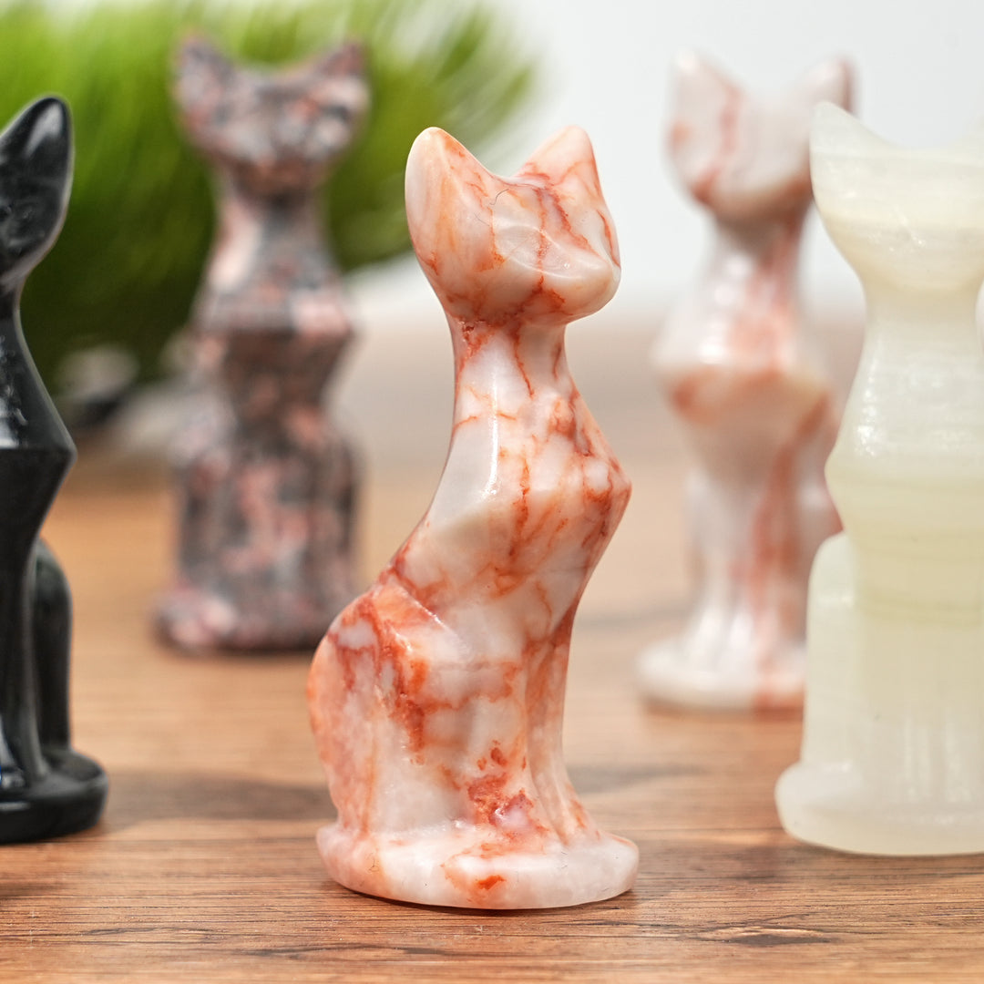 Natural Crystal Carving Robot Cat