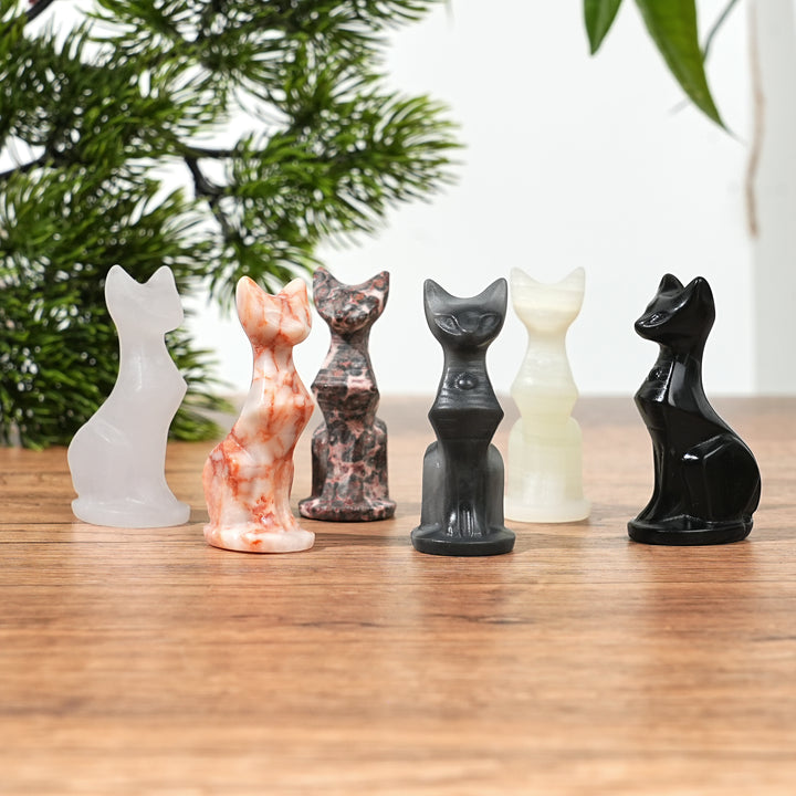 Natural Crystal Carving Robot Cat