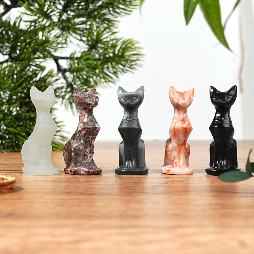 Natural Crystal Carving Robot Cat