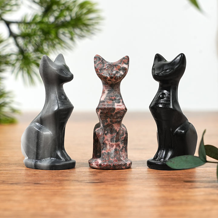 Natural Crystal Carving Robot Cat