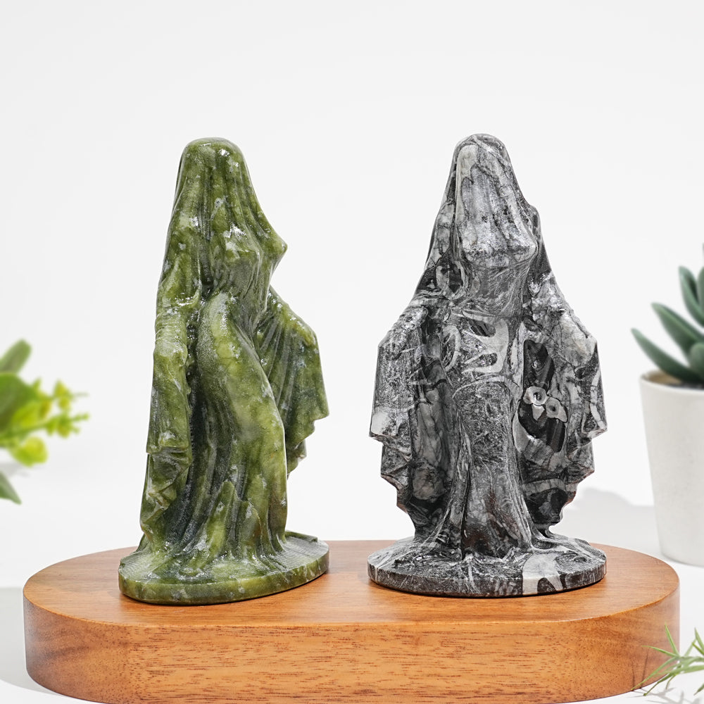 Natural Crystal Mysterious Veiled Spirit Woman Carving