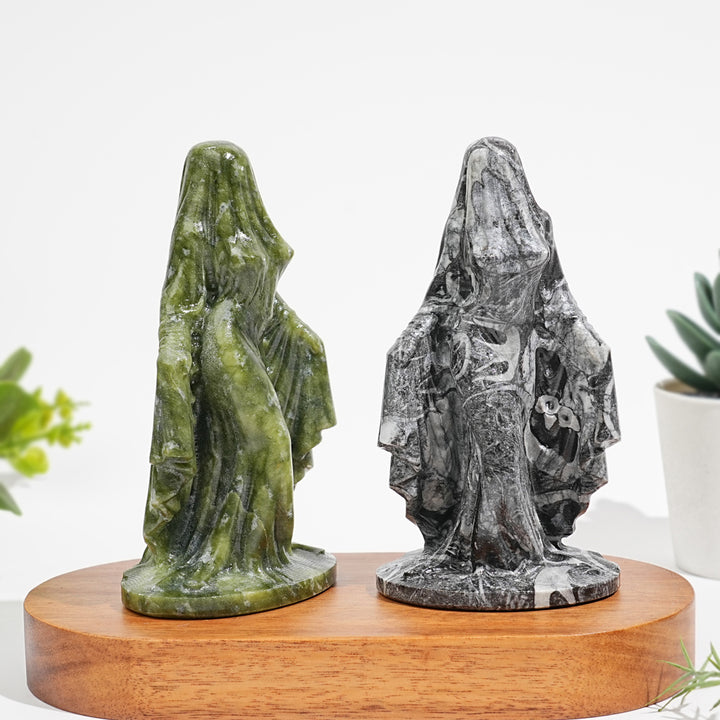 Natural Crystal Mysterious Veiled Spirit Woman Carving