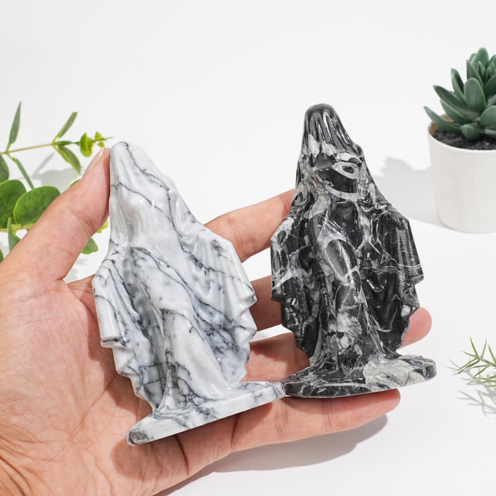 Natural Crystal Mysterious Veiled Spirit Woman Carving
