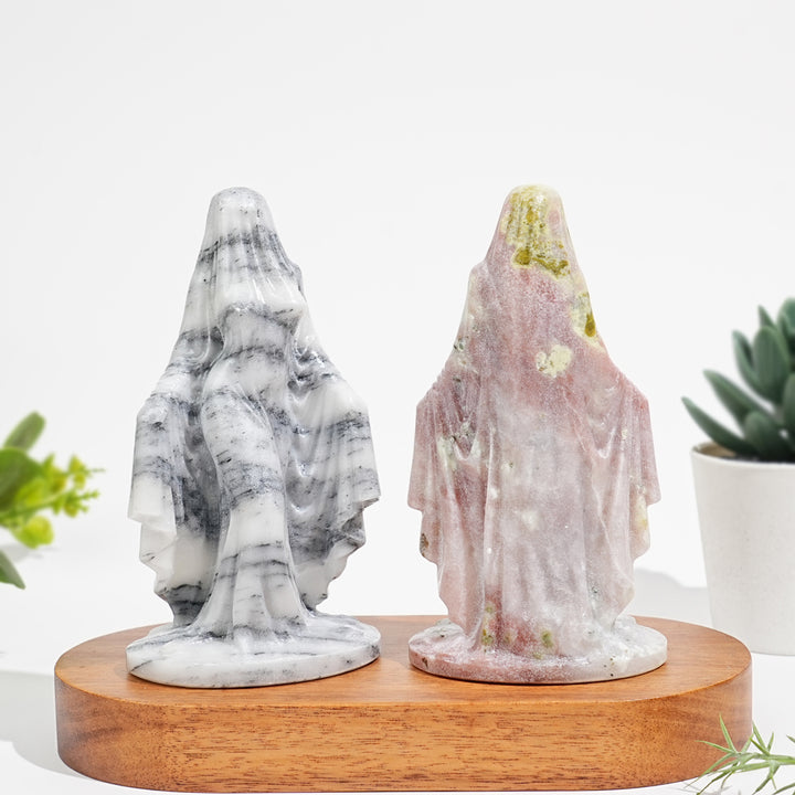 Natural Crystal Mysterious Veiled Spirit Woman Carving
