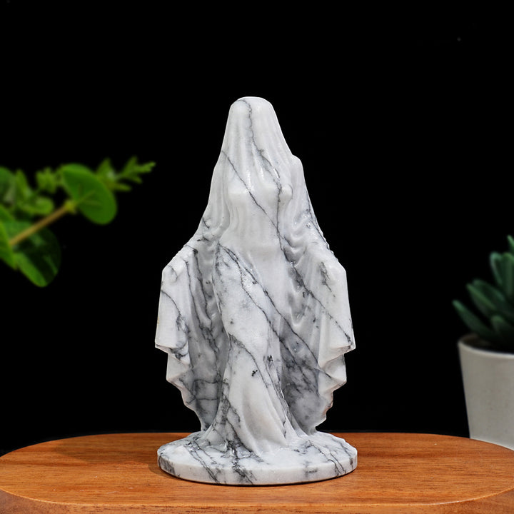 Natural Crystal Mysterious Veiled Spirit Woman Carving
