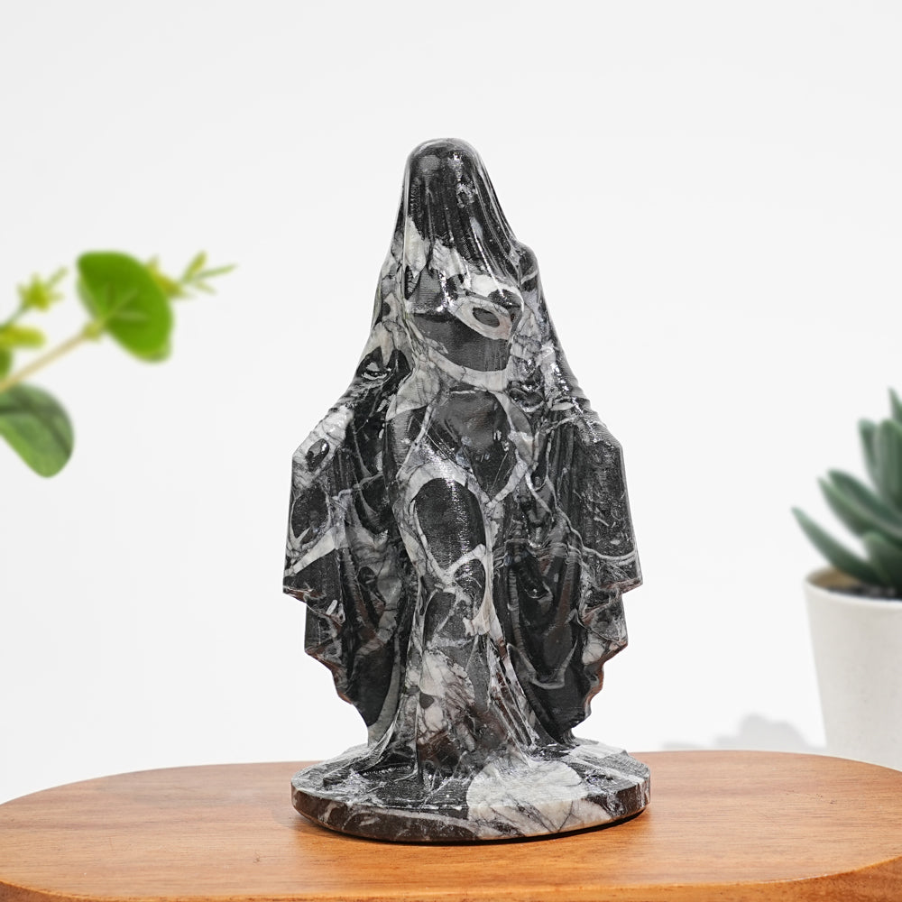 Natural Crystal Mysterious Veiled Spirit Woman Carving