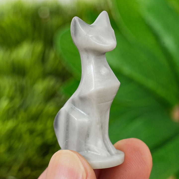 Natural Crystal Carving Robot Cat